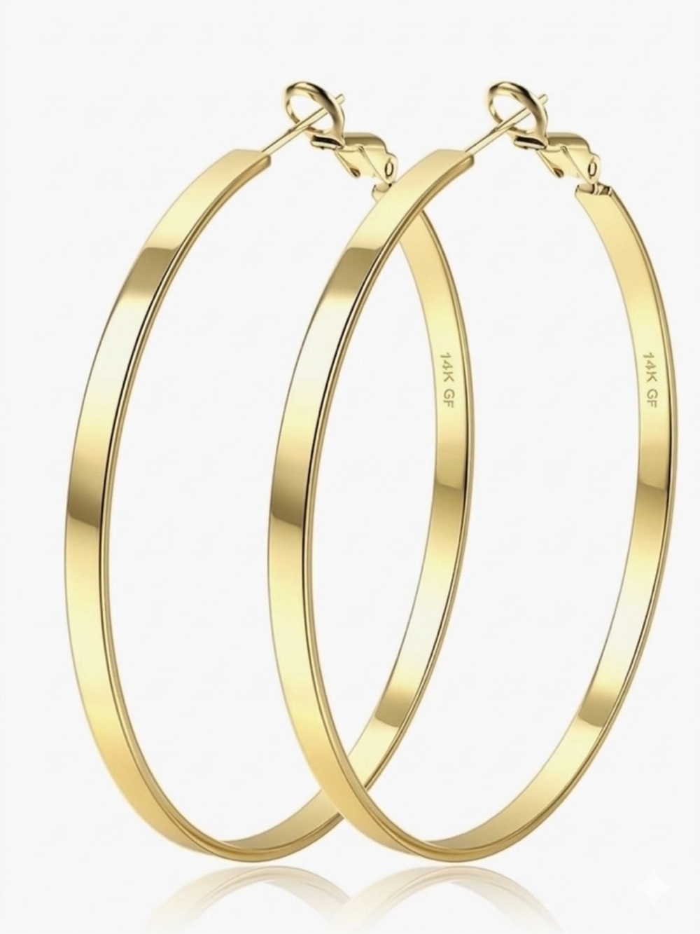 50MM Gold Plated Gold-Finish Large Hoop Earrings
